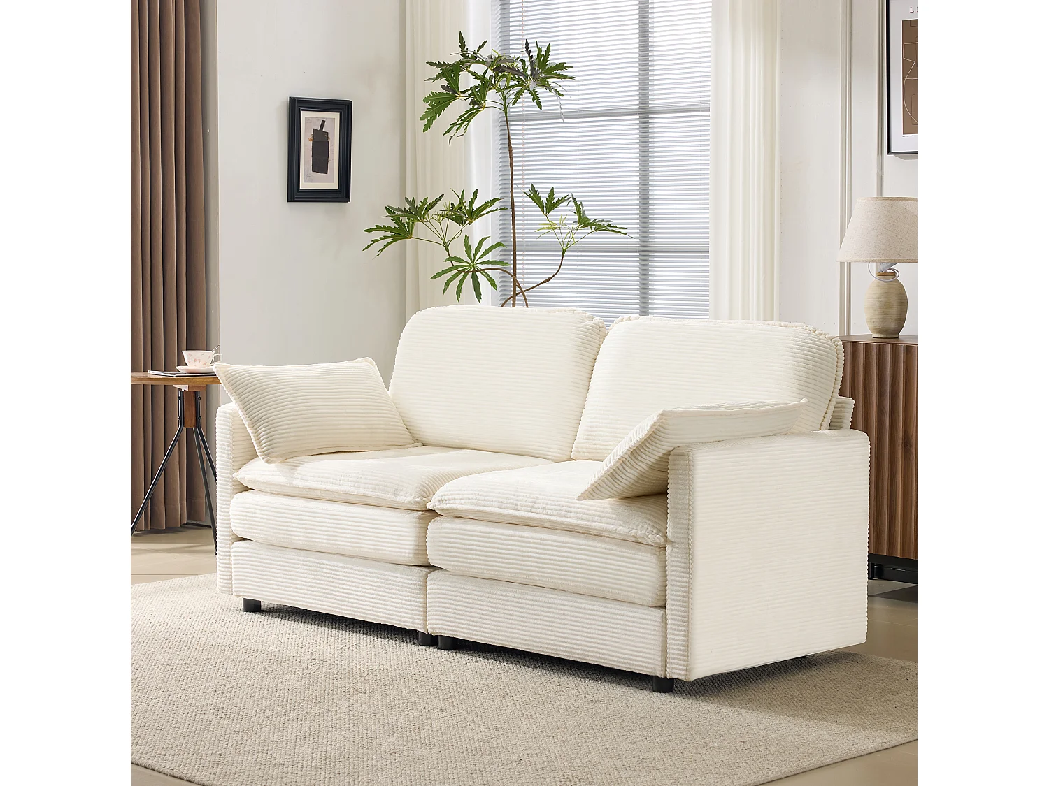 Canapé 2 places moderne et minimaliste, spacieux et confortable, idéal pour salon ou chambre