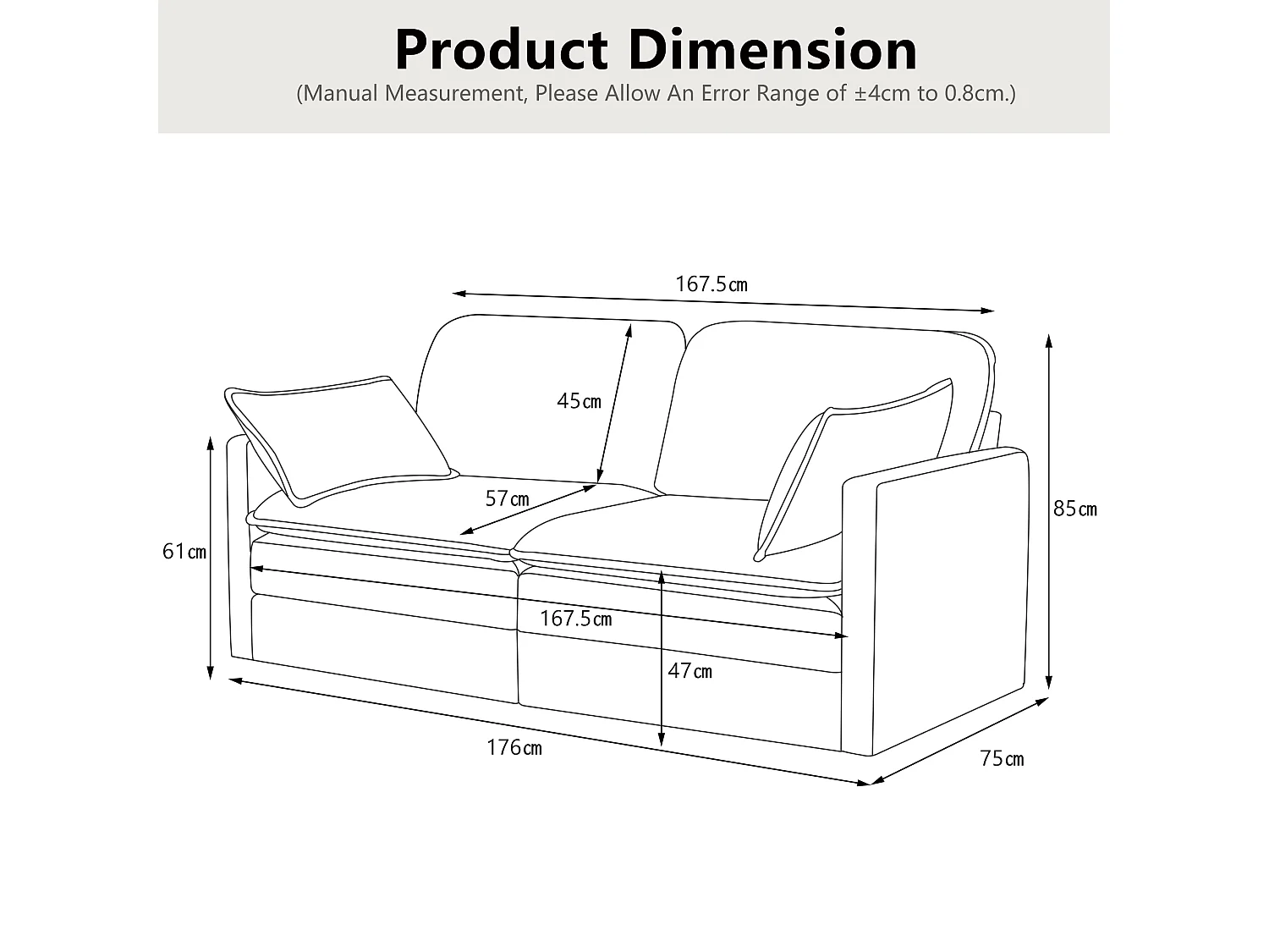 Canapé 2 places moderne et minimaliste, spacieux et confortable, idéal pour salon ou chambre