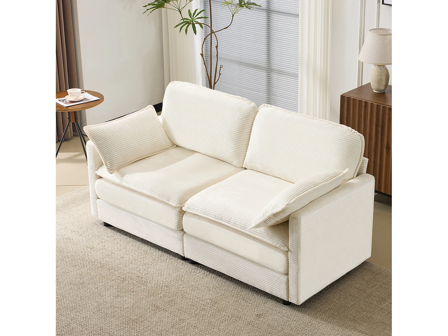 Canapé 2 places moderne et minimaliste, spacieux et confortable, idéal pour salon ou chambre