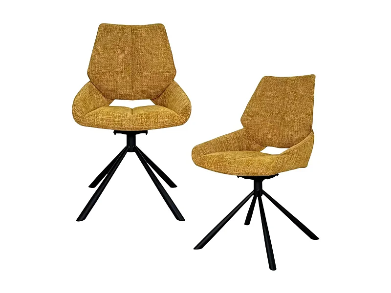 Chaise pivotante ocre assise baquet (lot de 2) LIGURIE