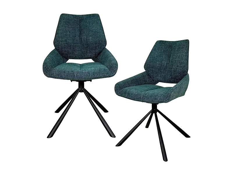 Chaise pivotante bleue assise baquet (lot de 2) LIGURIE