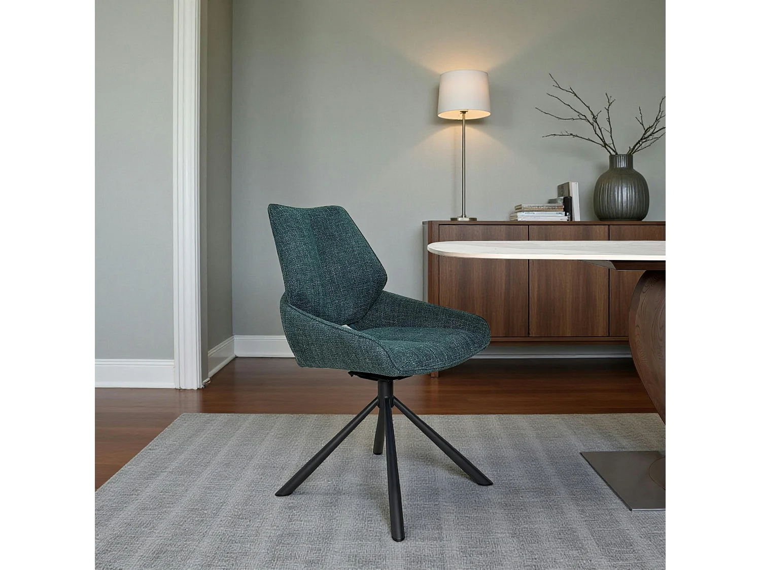 Chaise pivotante bleue assise baquet (lot de 2) LIGURIE