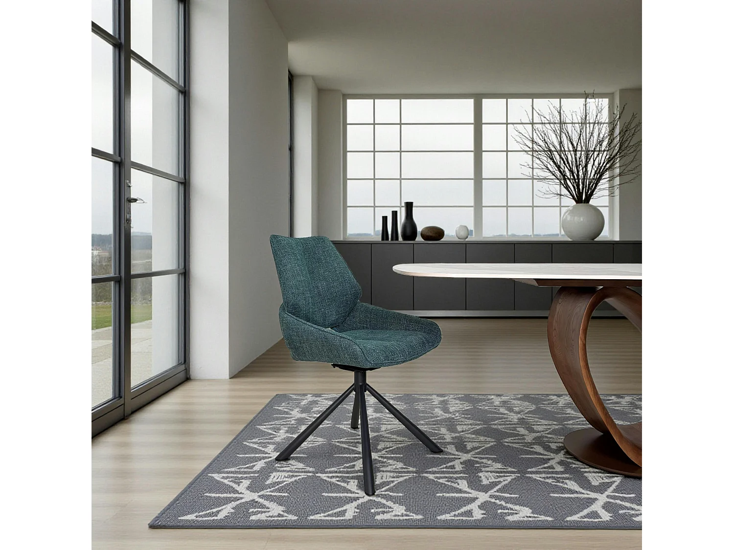 Chaise pivotante bleue assise baquet (lot de 2) LIGURIE