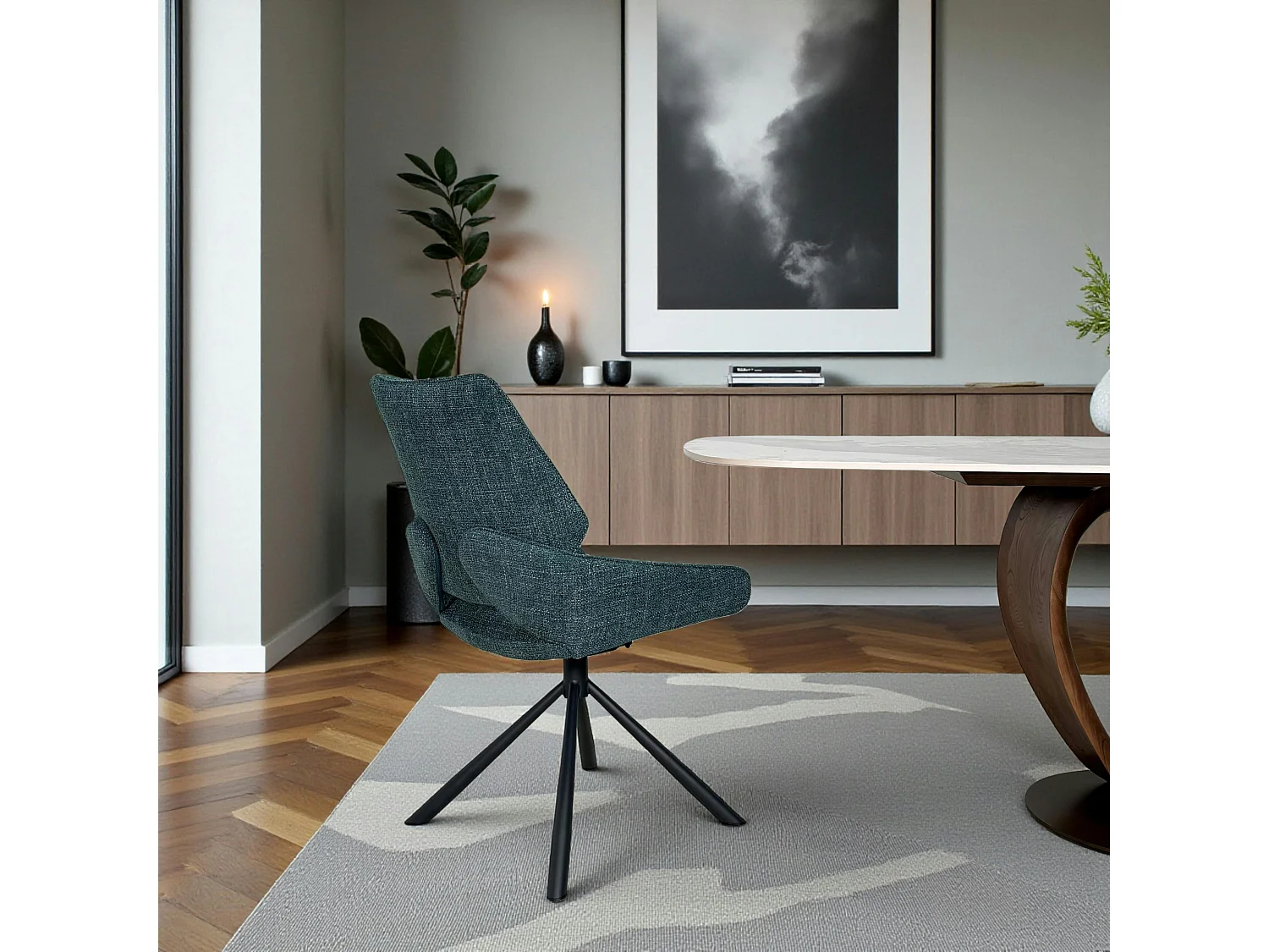 Chaise pivotante bleue assise baquet (lot de 2) LIGURIE