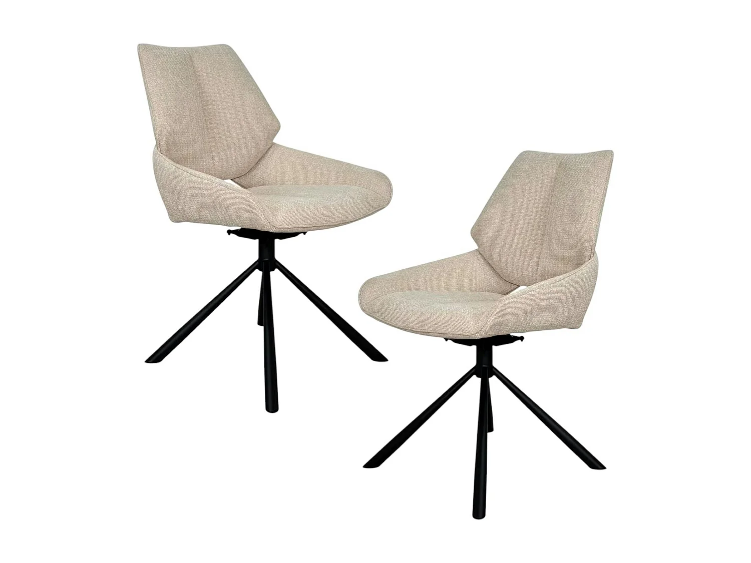 Chaise pivotante beige assise baquet (lot de 2) LIGURIE