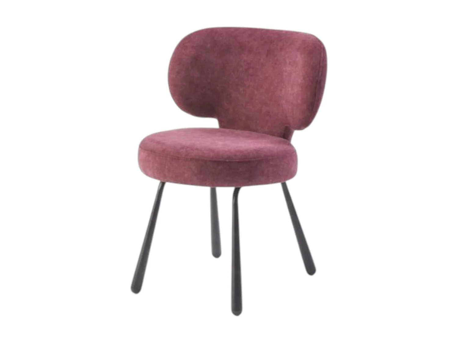 Chaise de salle à manger prune, assise ronde (lot de 2) LIGURIE