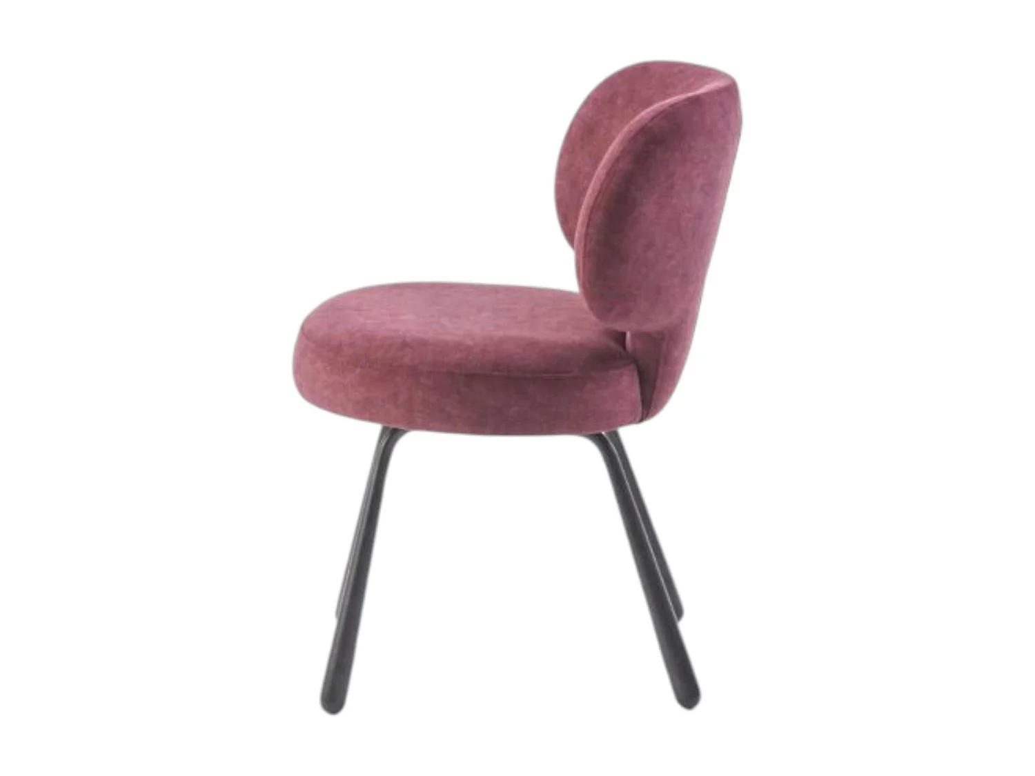 Chaise de salle à manger prune, assise ronde (lot de 2) LIGURIE