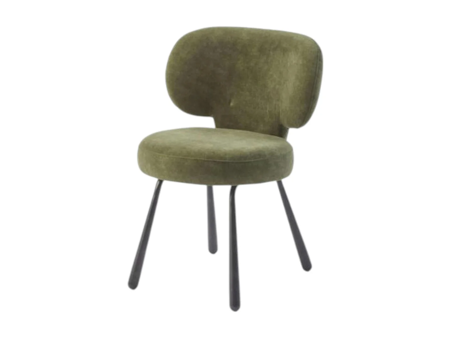 Chaise de salle à manger verte, assise ronde (lot de 2) LIGURIE