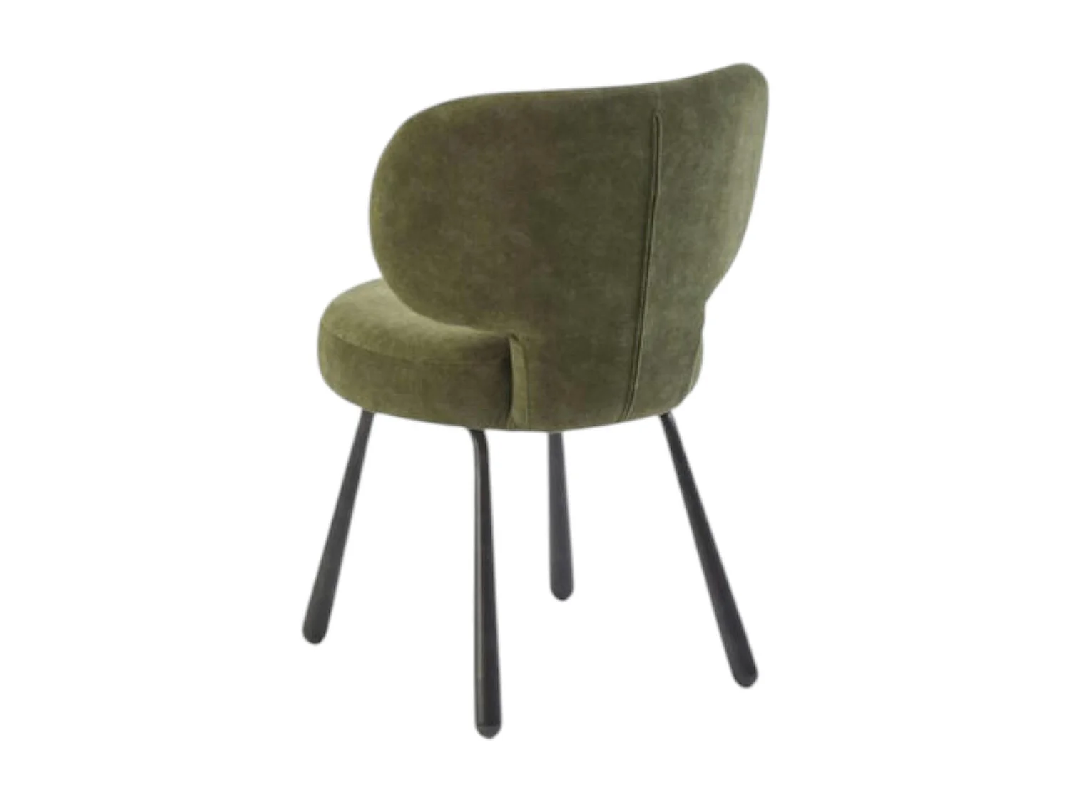 Chaise de salle à manger verte, assise ronde (lot de 2) LIGURIE