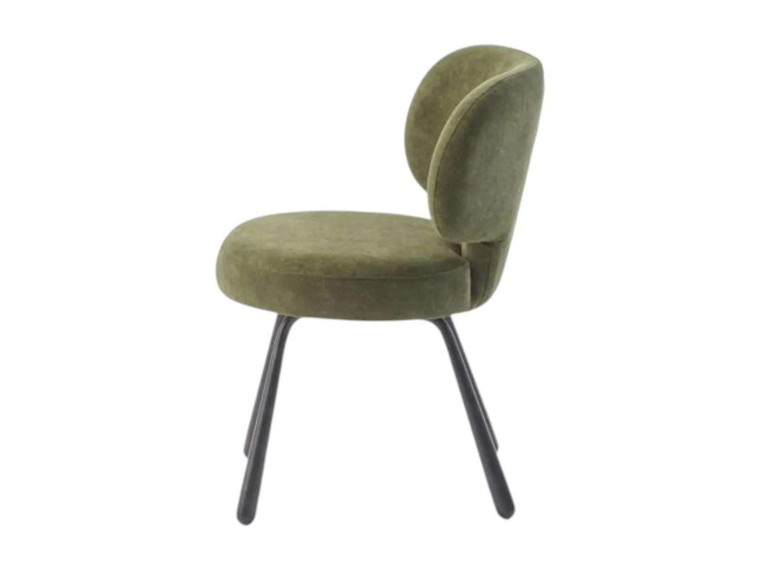 Chaise de salle à manger verte, assise ronde (lot de 2) LIGURIE