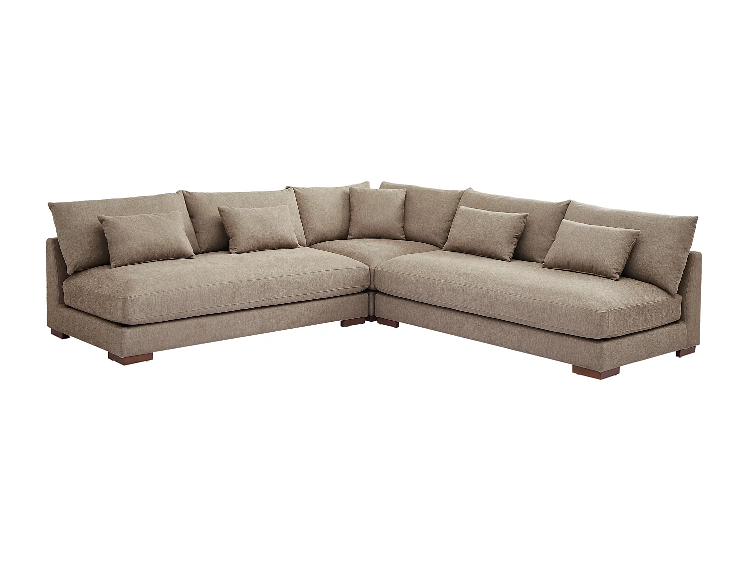 Canapé d'angle réversible en tissu texturé taupe SPERONE