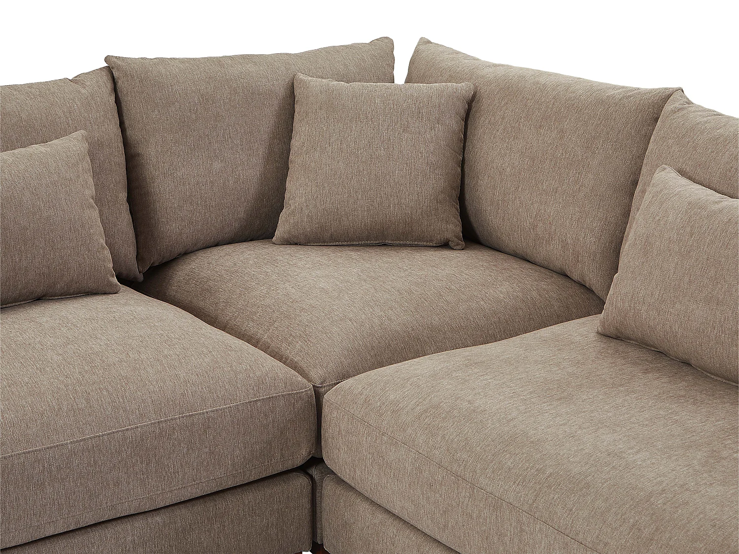 Canapé d'angle réversible en tissu texturé taupe SPERONE