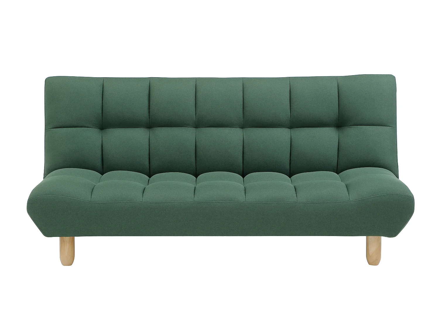 Canapé 3 places convertible clic clac en tissu vert ESTEBAN