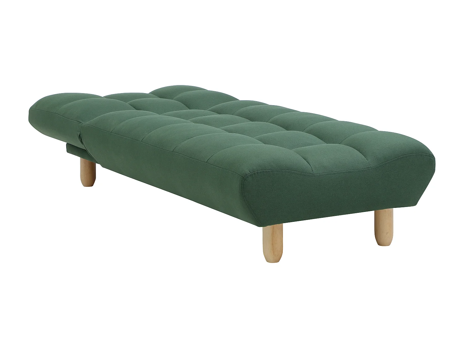 Méridienne clic clac en tissu vert ESTEBAN