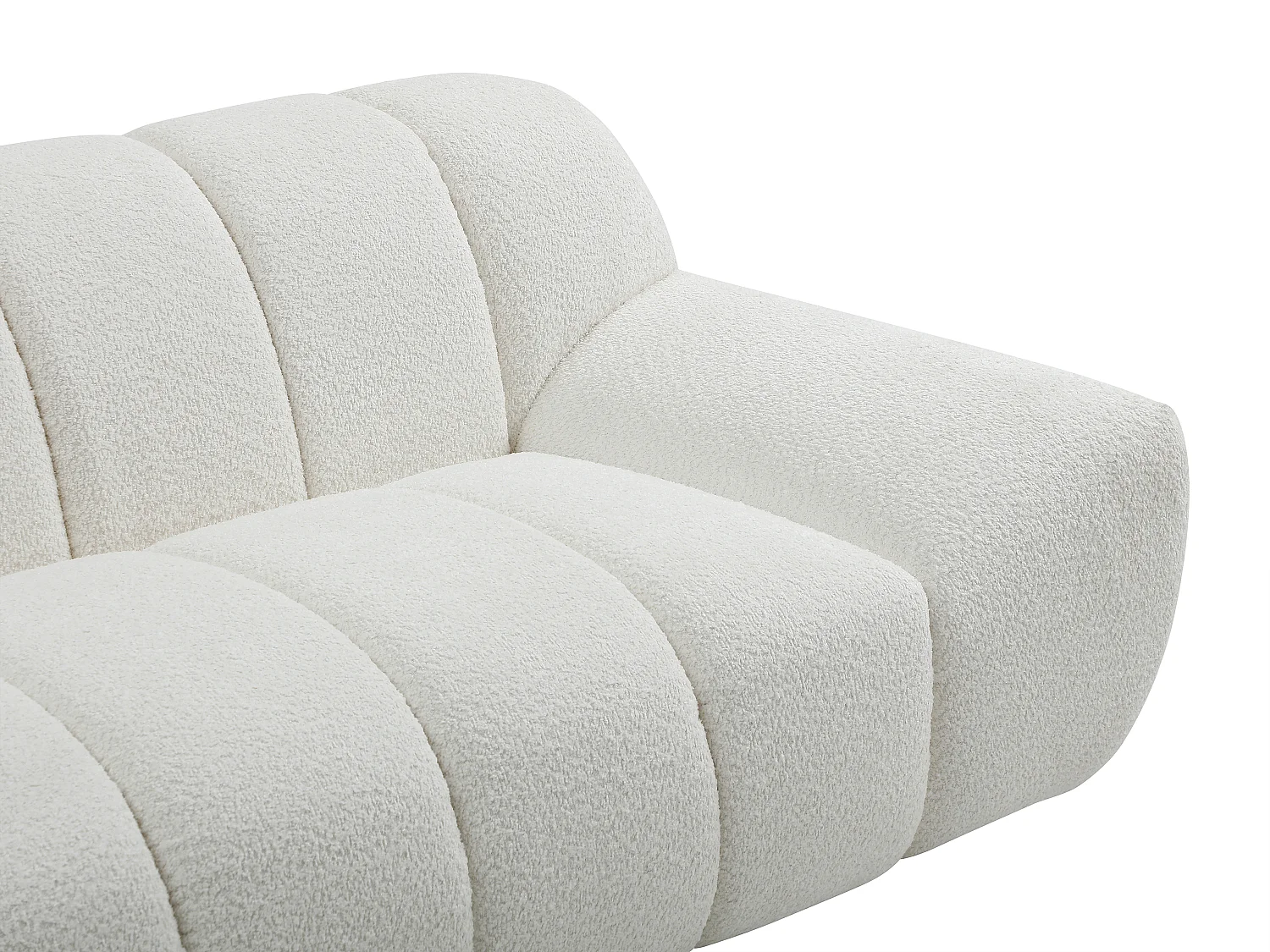 Canapé 2 places en tissu bouclette blanc SORIELI