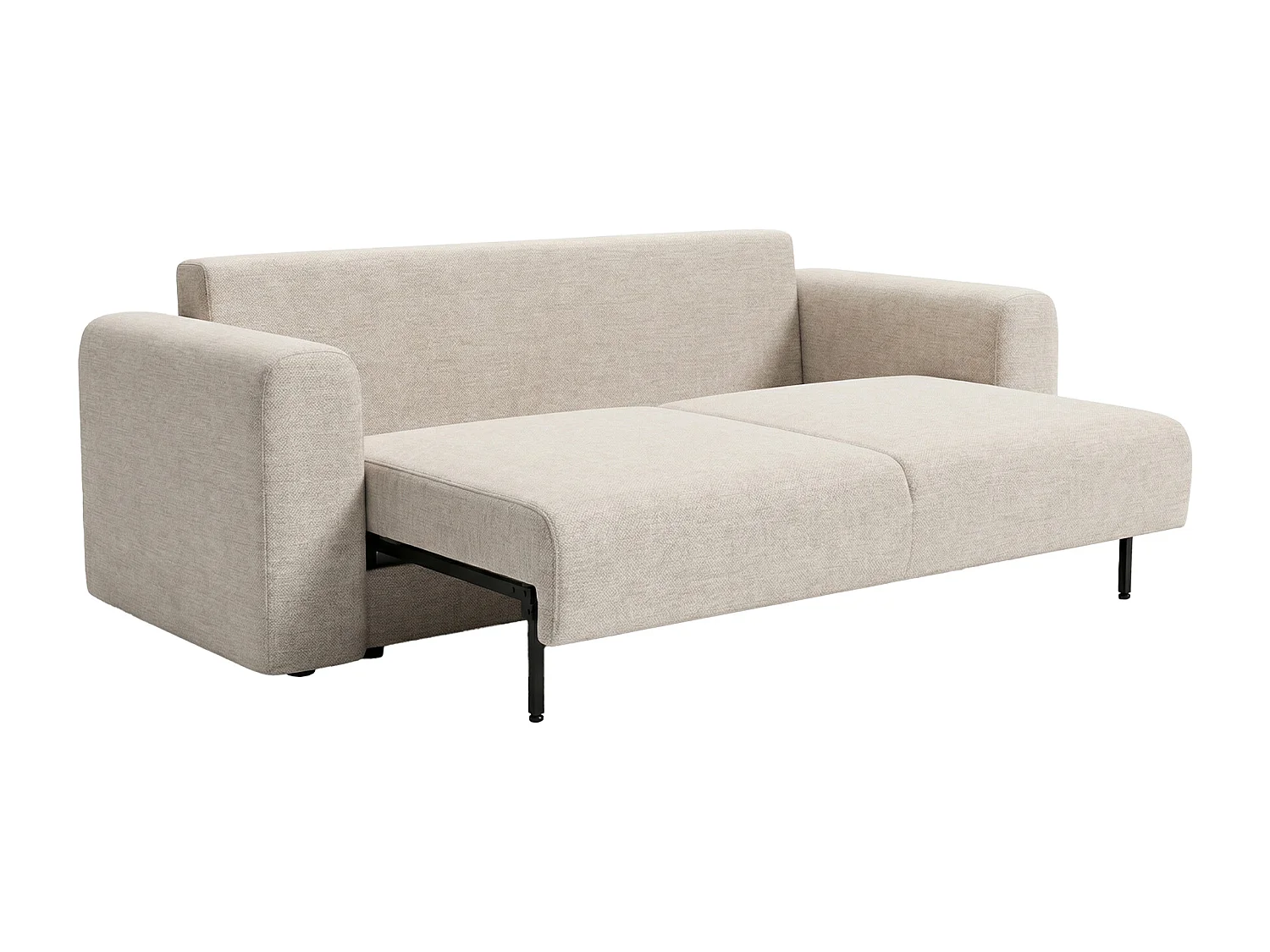 Canapé 4 places convertible en tissu beige ZABANO