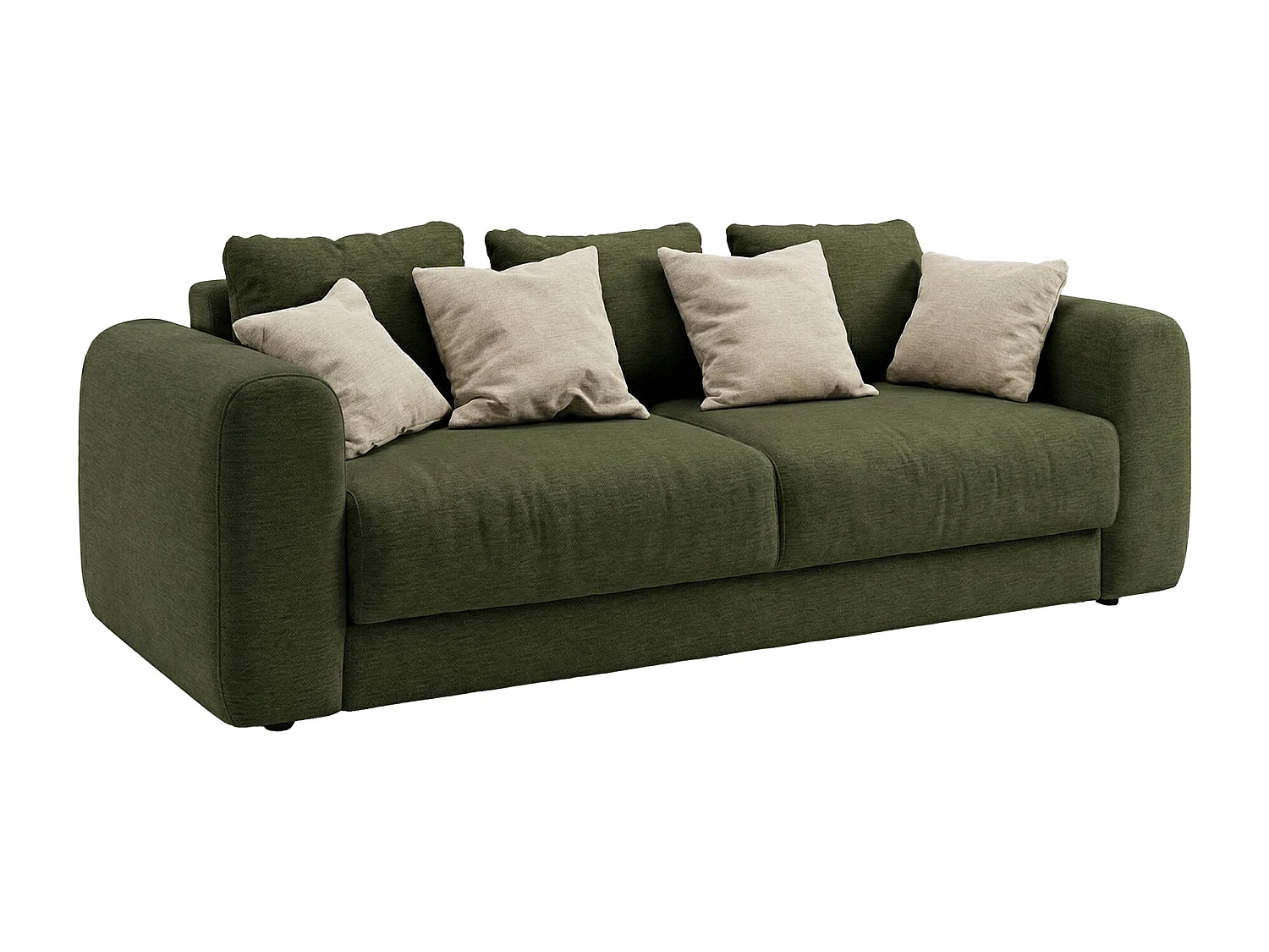 Canapé 4 places convertible en tissu vert ZABANO