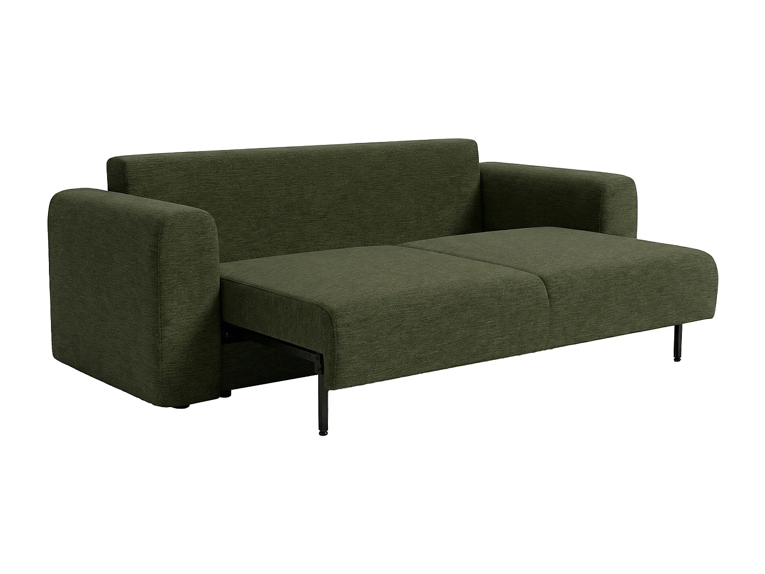 Canapé 4 places convertible en tissu vert ZABANO