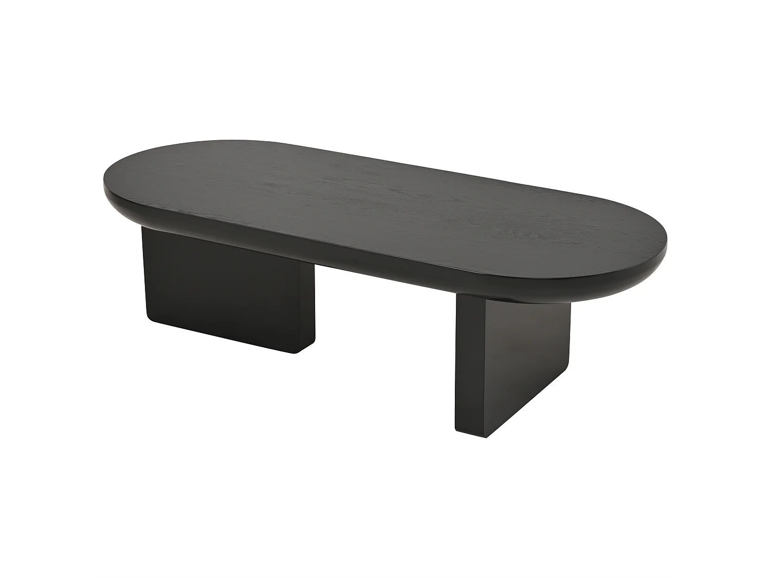 Table basse de salon avec plateau ovale - Table d'appoint pour salon, chambre à coucher - Noir