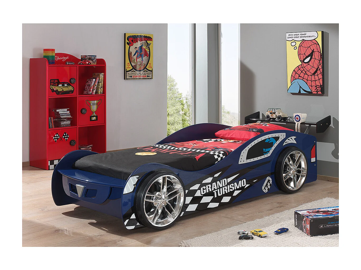 Armoire Enfant "Race" 133cm Rouge