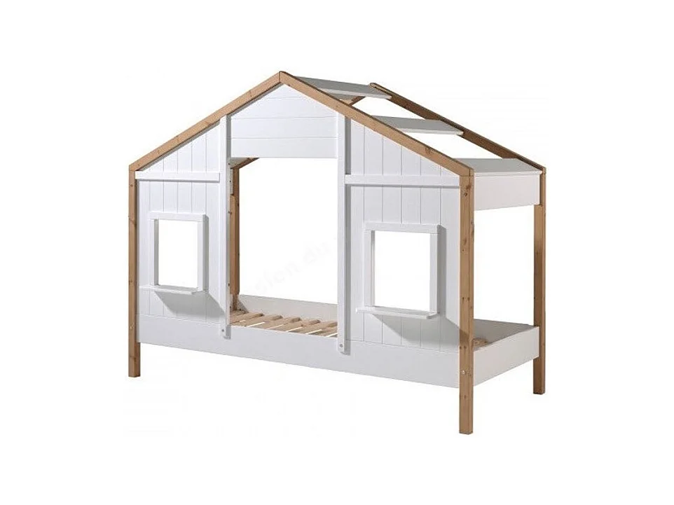 Lit Cabane Enfant "Babs" 90x200cm Blanc