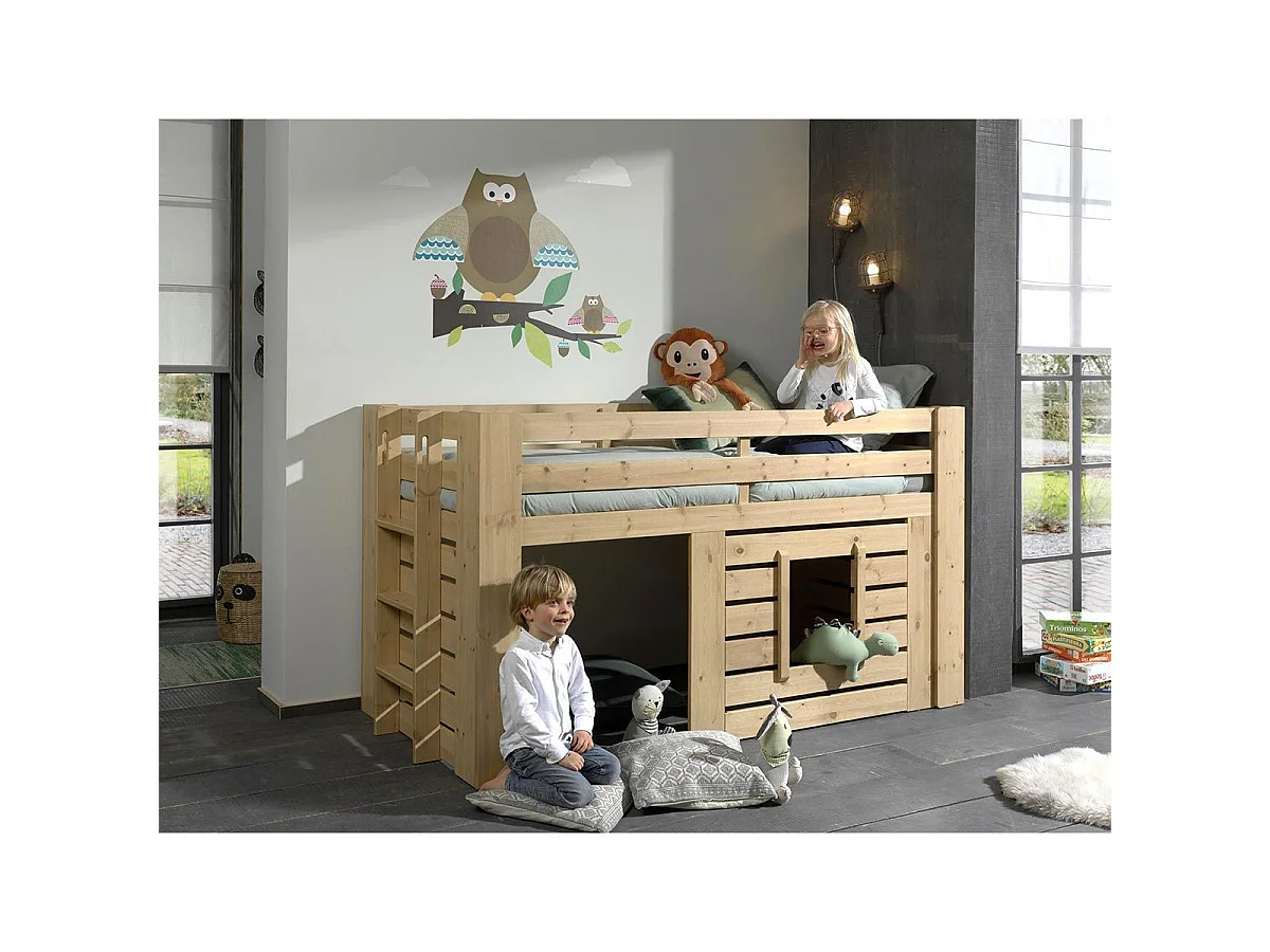 Lit Combiné Compact Enfant "Oliver" 90x200cm Chêne