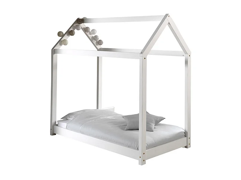 Lit Enfant Design "Cabane" 70x140cm Blanc
