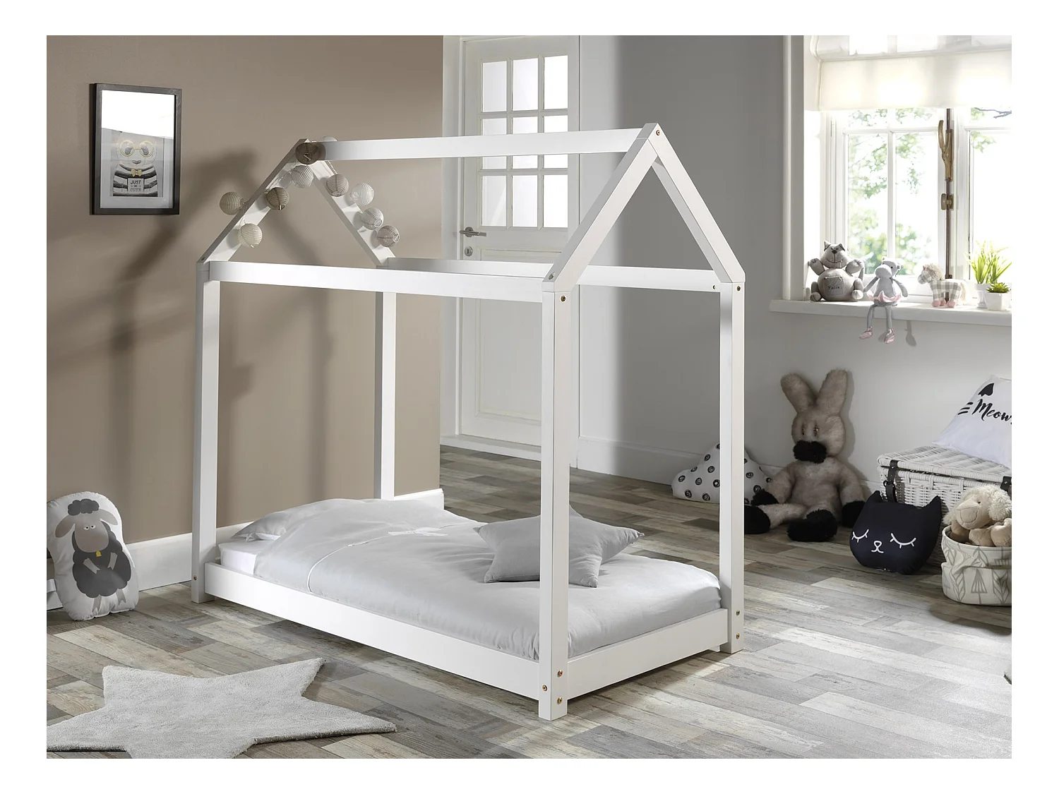Lit Enfant Design "Cabane" 70x140cm Blanc