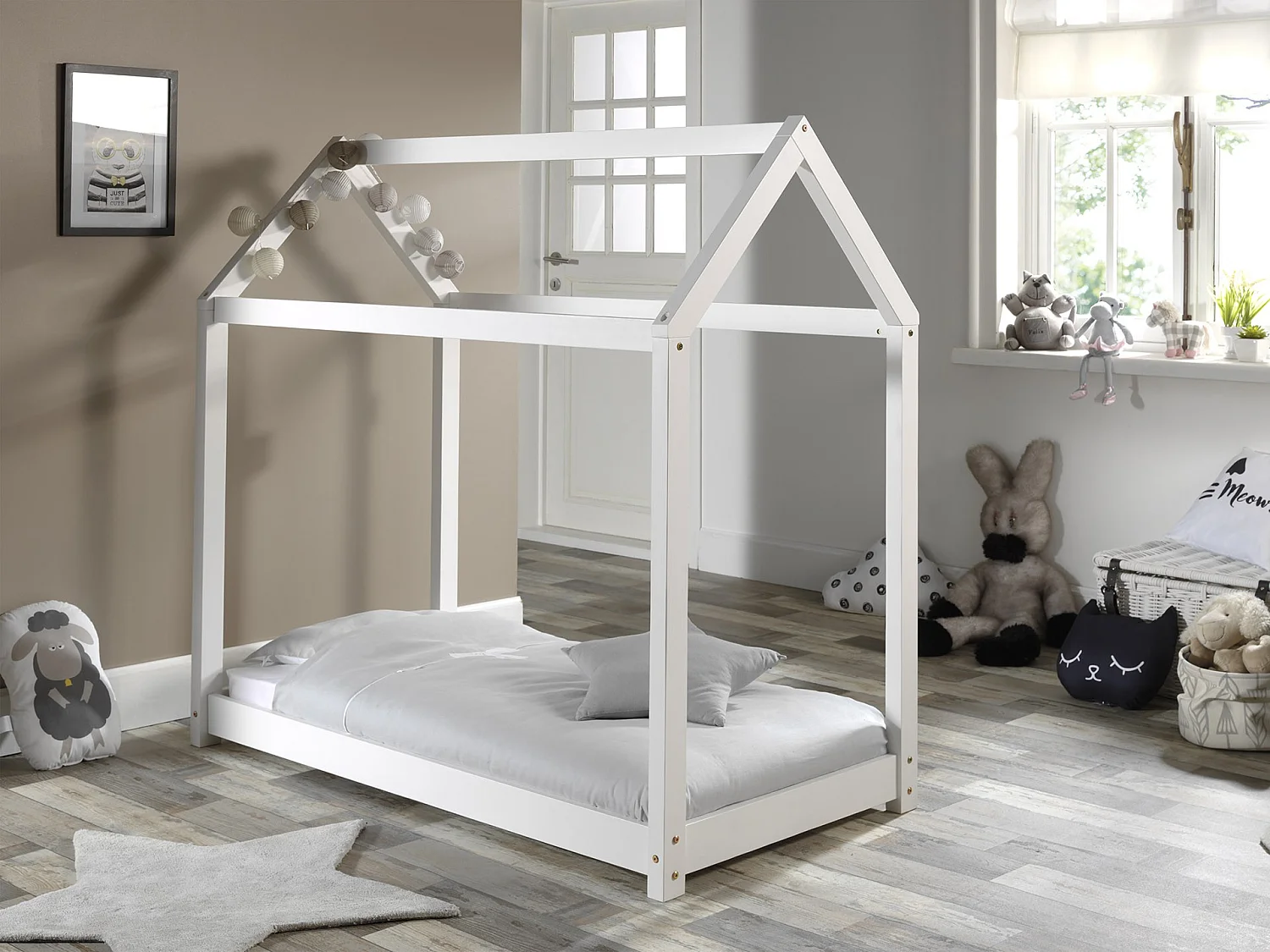 Lit Enfant Design "Cabane" 70x140cm Blanc