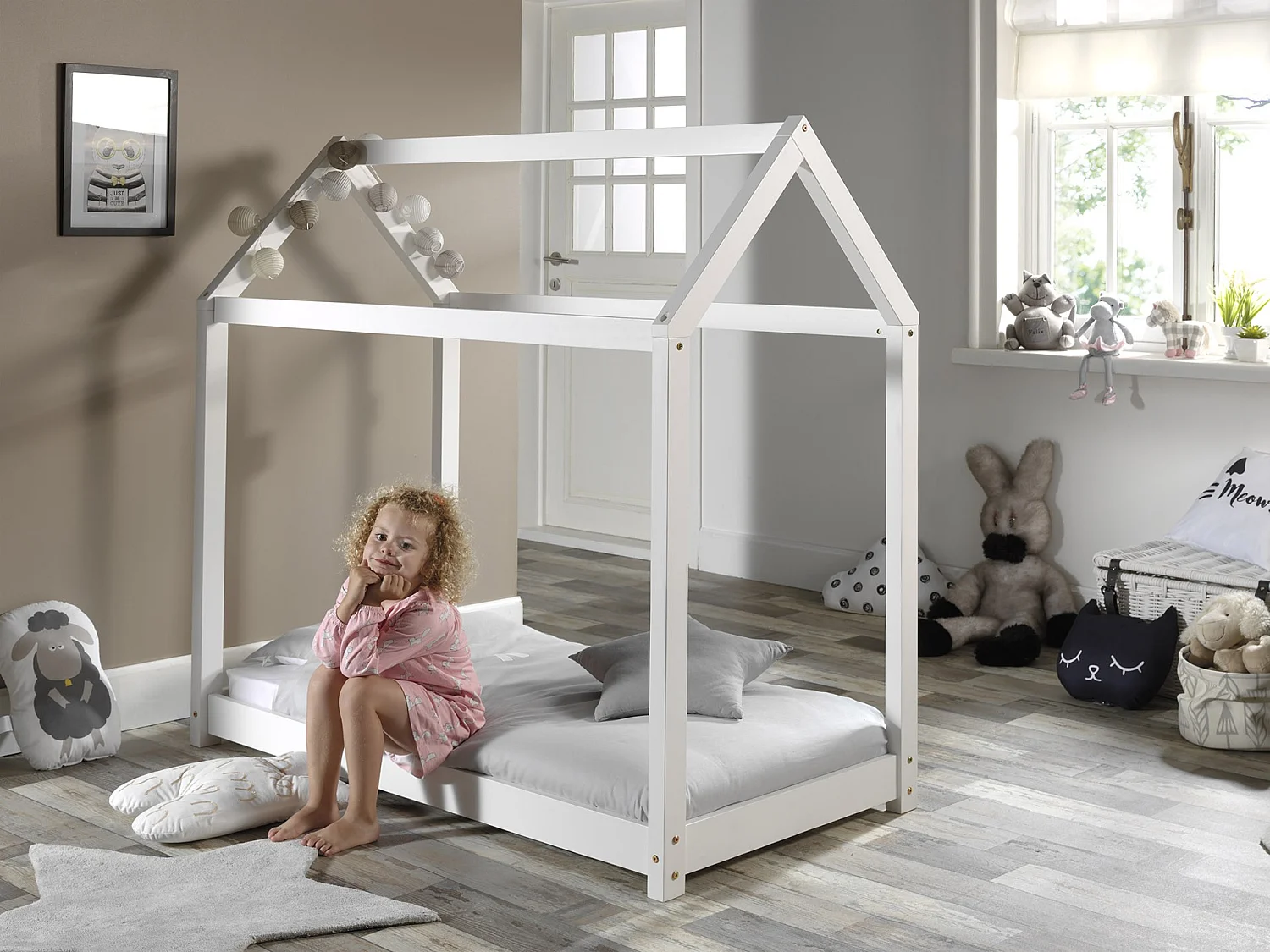 Lit Enfant Design "Cabane" 70x140cm Blanc