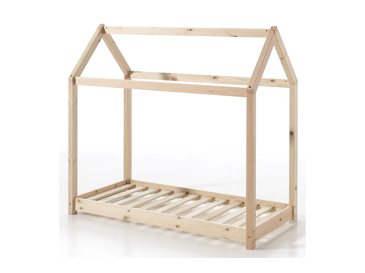 Lit Enfant Design "Cabane" 70x140cm Naturel