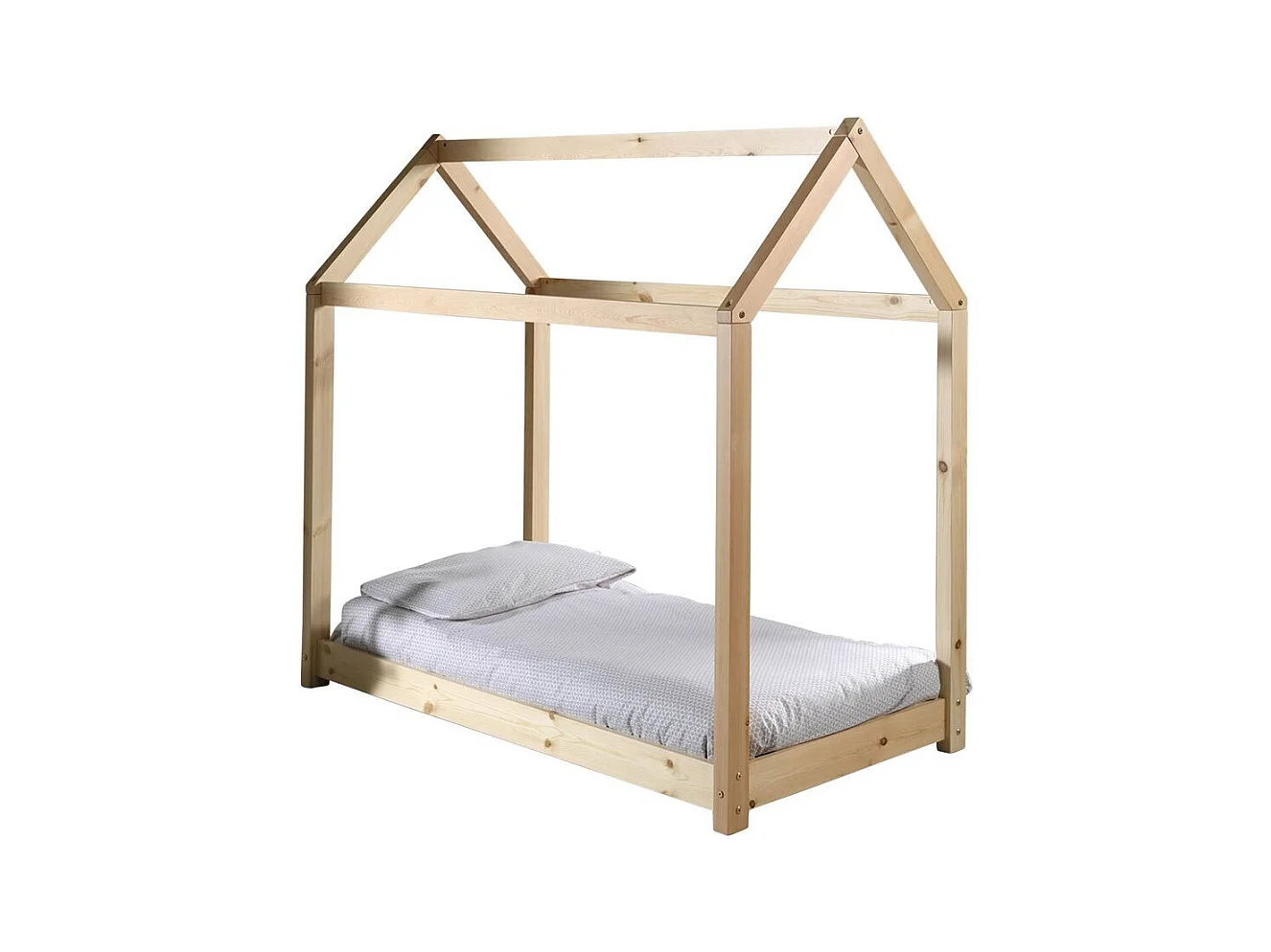 Lit Enfant Design "Cabane" 70x140cm Naturel