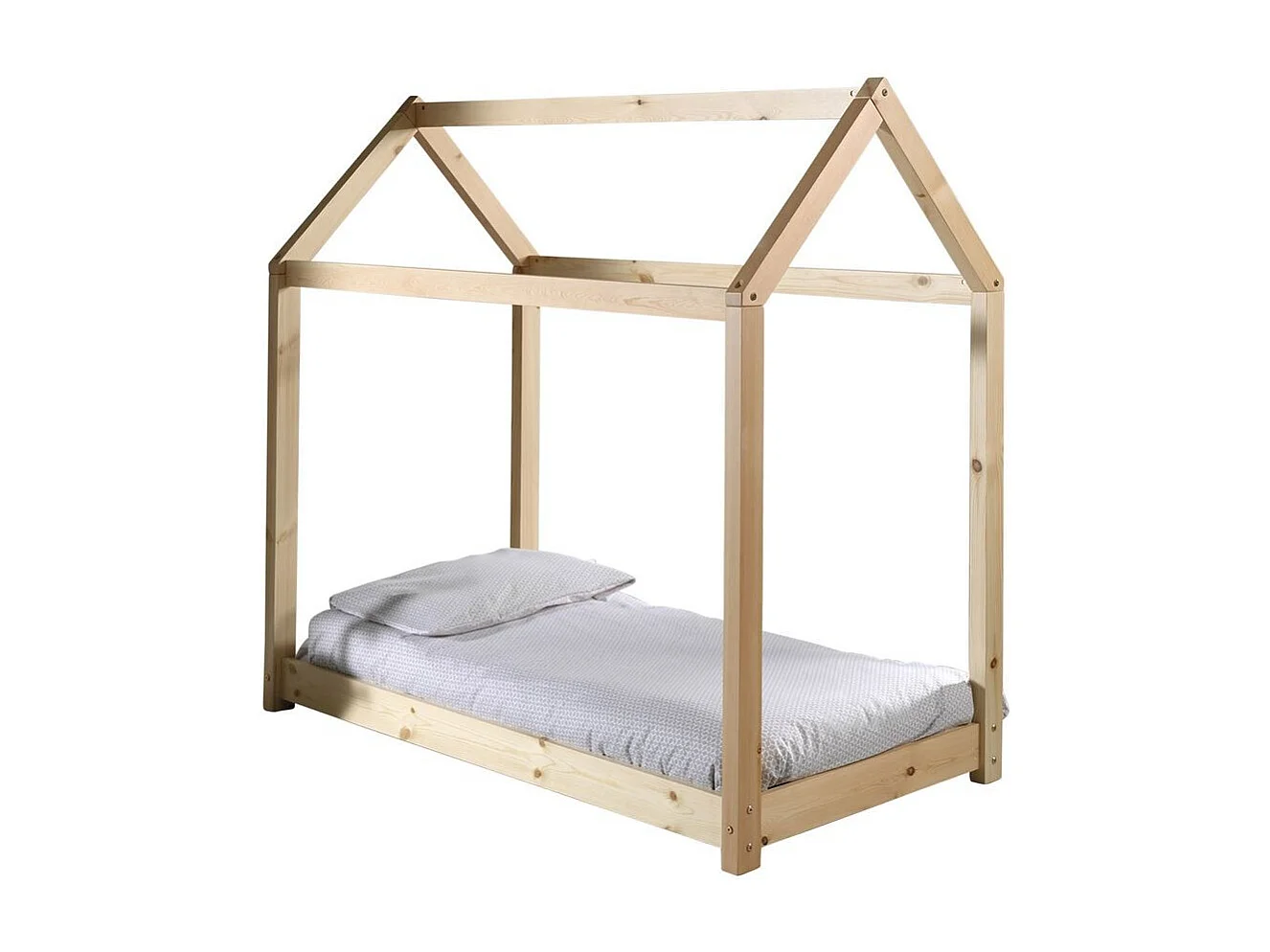 Lit Enfant Design "Cabane" 70x140cm Naturel