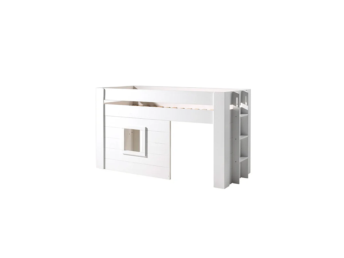 Lit Enfant Cabane "Noah" 90x200cm Blanc