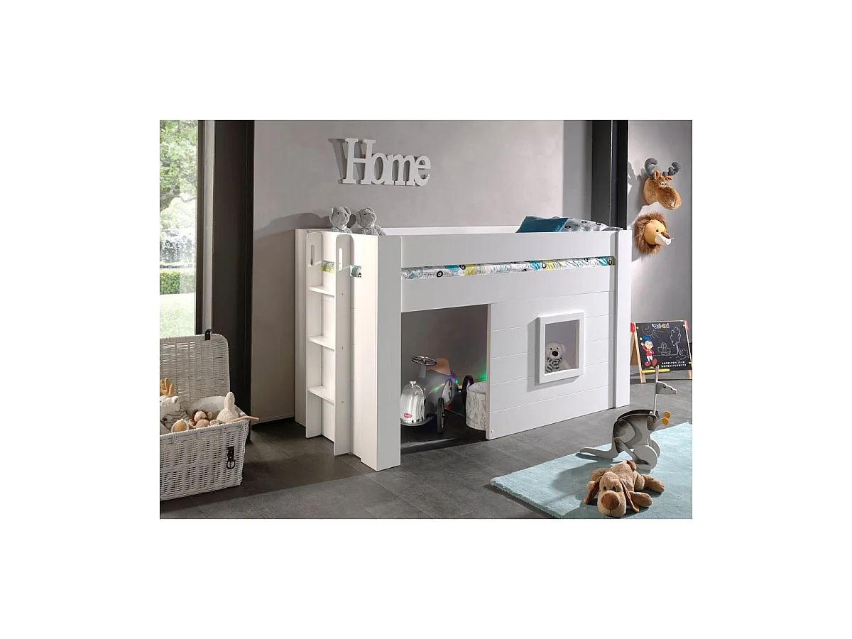 Lit Enfant Cabane "Noah" 90x200cm Blanc