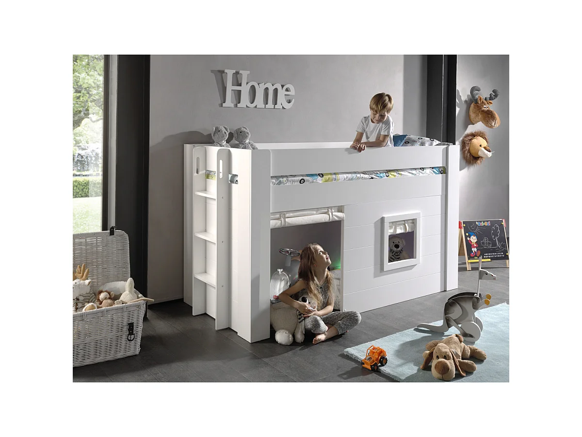 Lit Enfant Cabane "Noah" 90x200cm Blanc