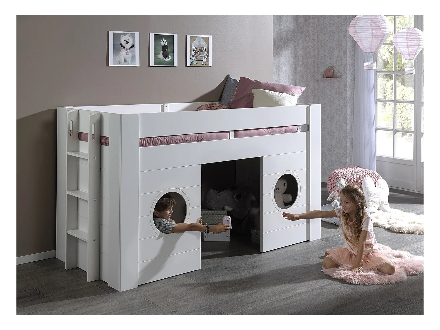 Lit Combiné Enfant "Freya" 90x200cm Blanc