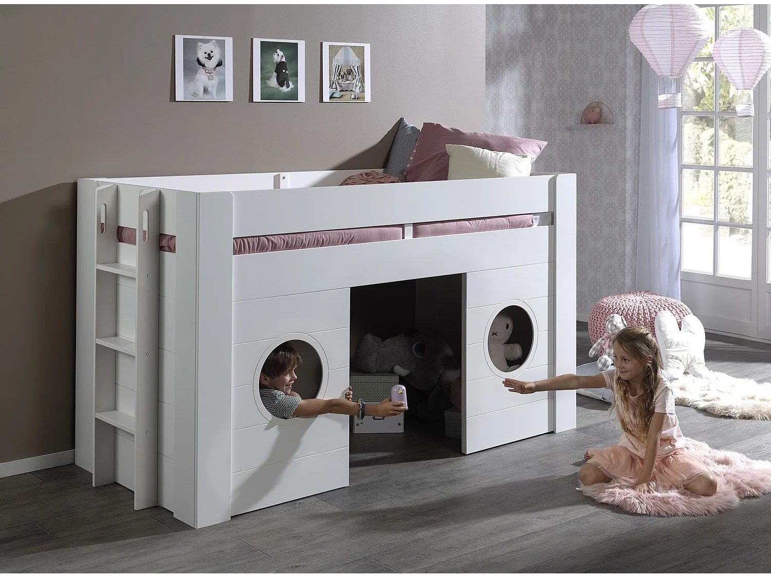 Lit Combiné Enfant "Freya" 90x200cm Blanc