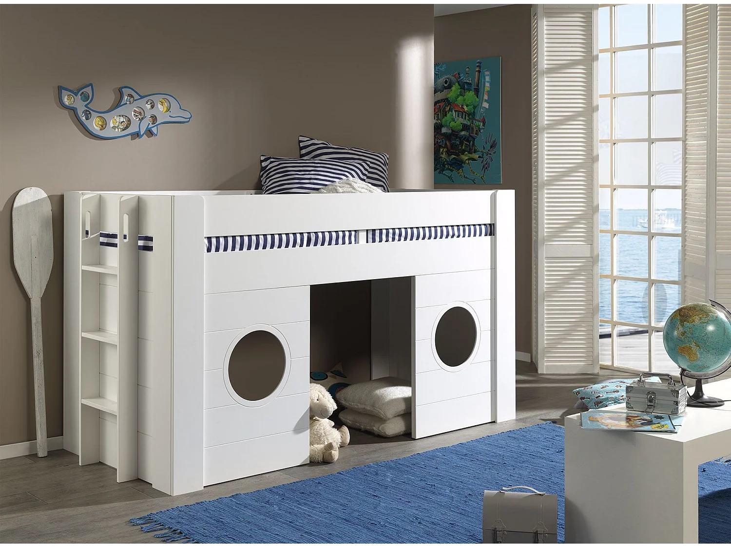 Lit Combiné Enfant "Freya" 90x200cm Blanc