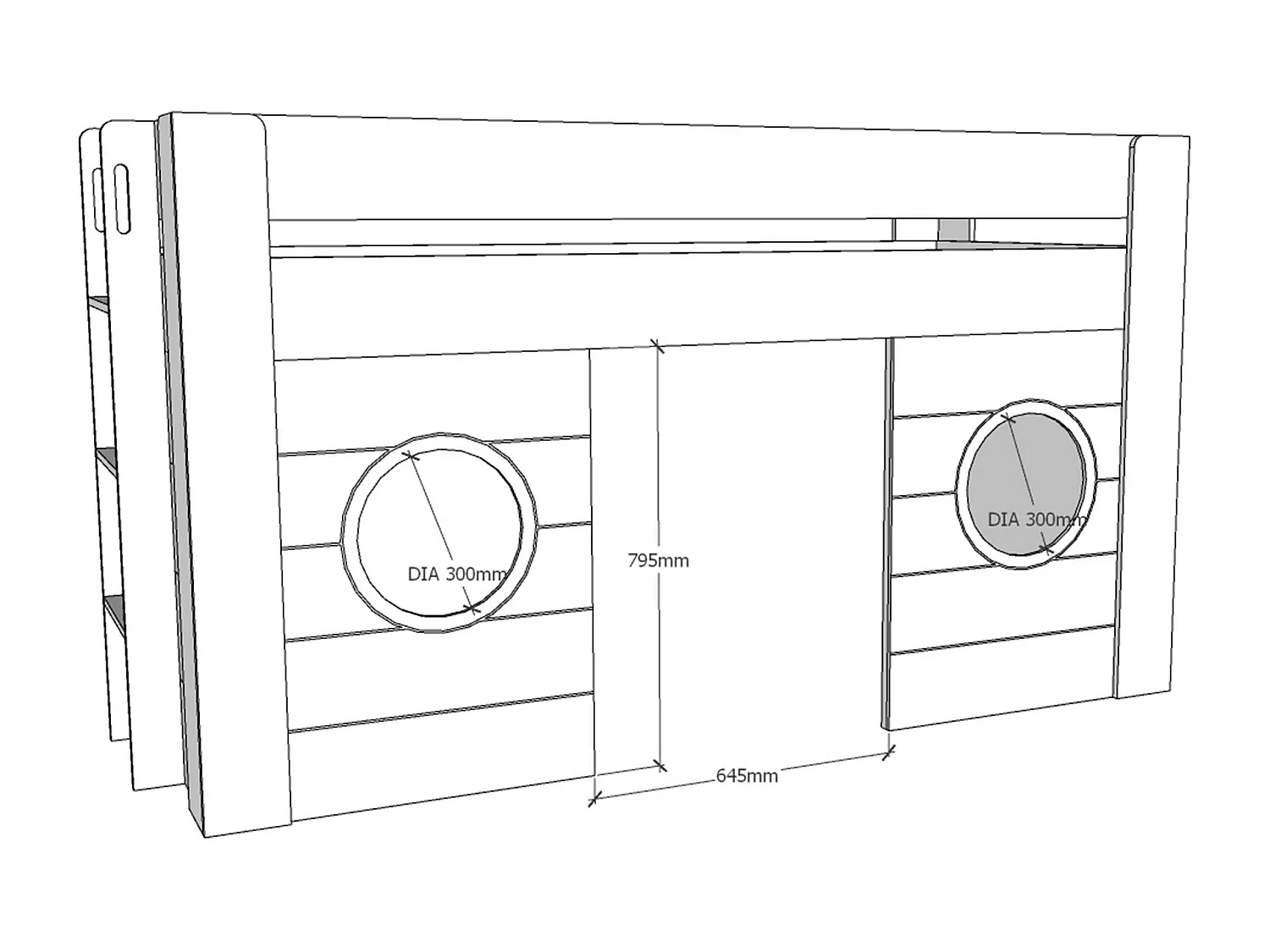 Lit Combiné Enfant "Freya" 90x200cm Blanc