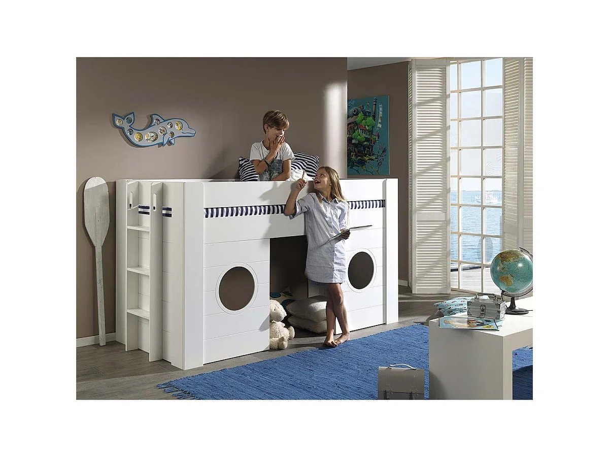 Lit Combiné Enfant "Freya" 90x200cm Blanc