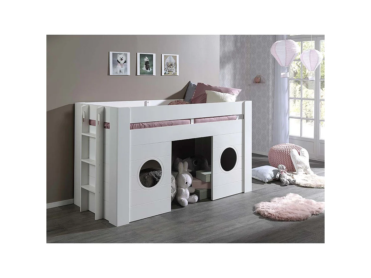 Lit Combiné Enfant "Freya" 90x200cm Blanc