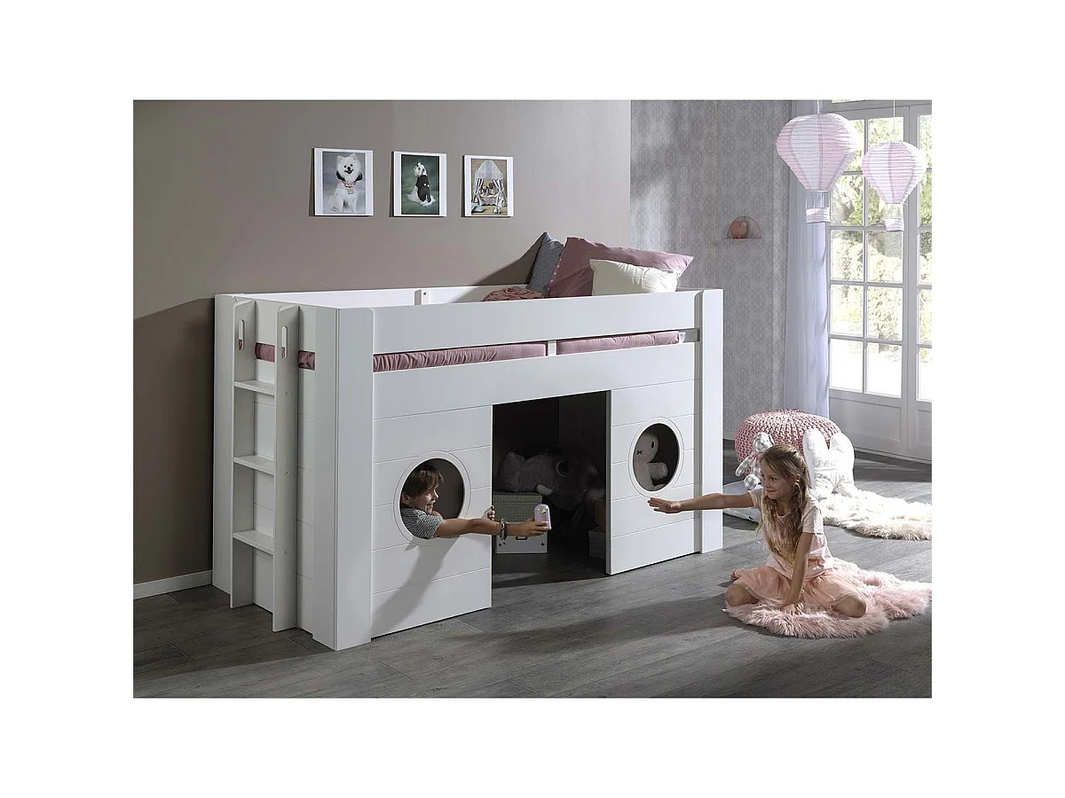 Lit Combiné Enfant "Freya" 90x200cm Blanc