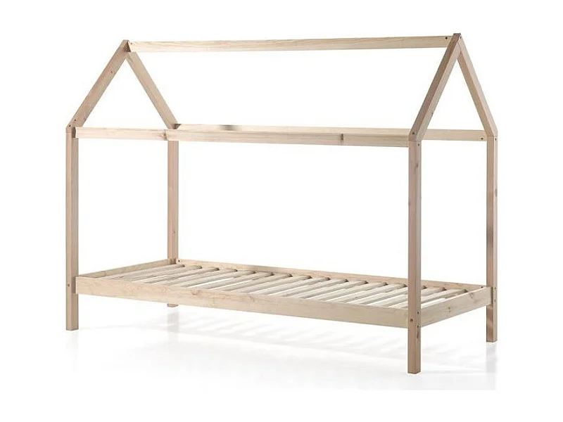 Lit Enfant Cabane "Dallas" 90x200cm Naturel