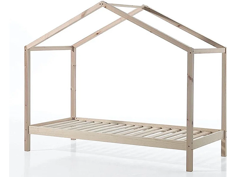 Lit Enfant Cabane "Dallas II" 90x200cm Naturel