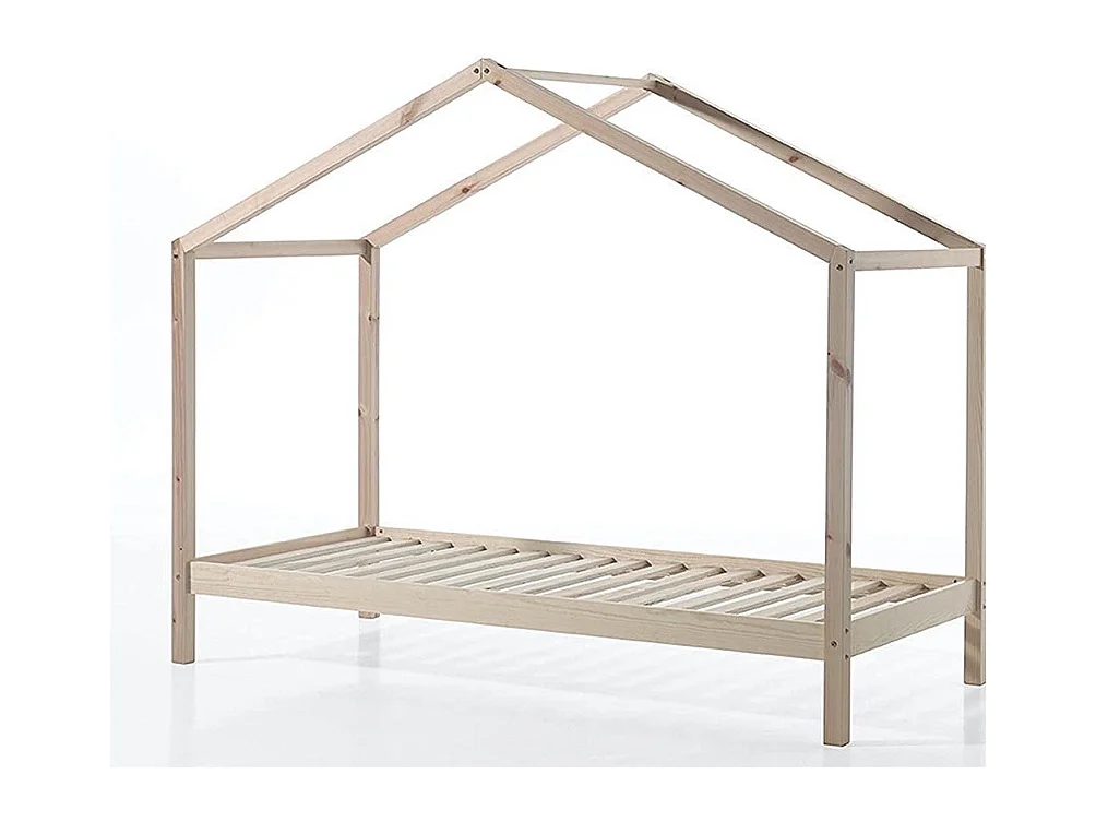 Lit Enfant Cabane "Dallas II" 90x200cm Naturel