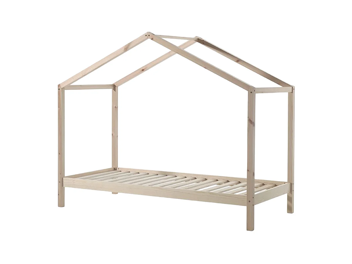Lit Enfant Cabane "Dallas II" 90x200cm Naturel