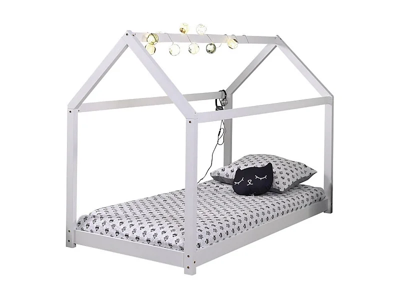 Lit Enfant Design "Cabane" 90x200cm Blanc