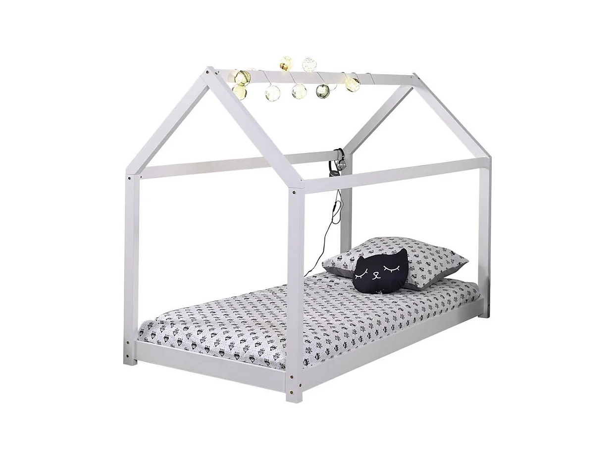 Lit Enfant Design "Cabane" 90x200cm Blanc