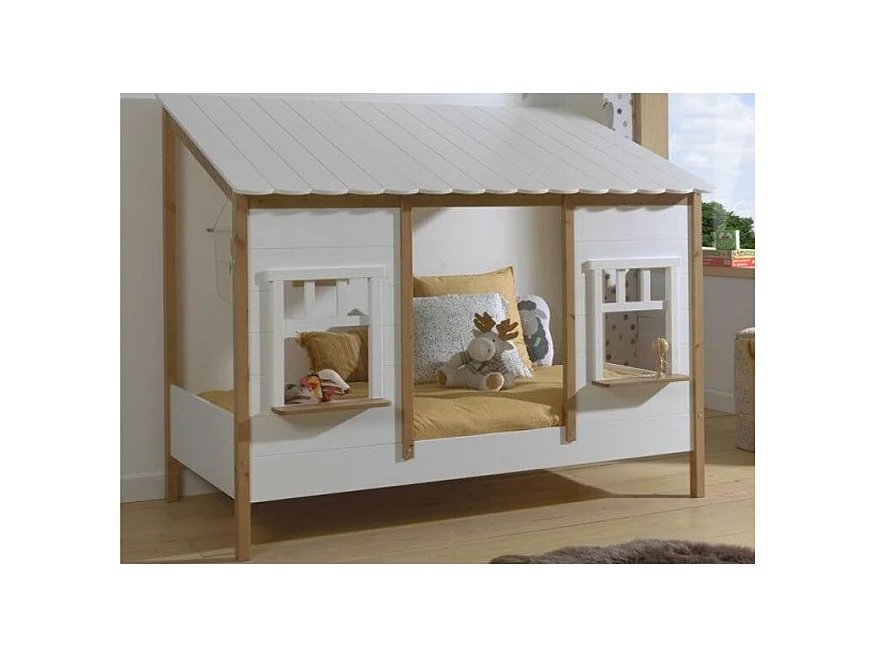 Lit Cabane Enfant "Housebed IV" 90x200cm Blanc